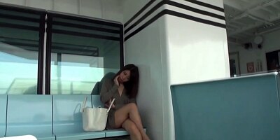 Asian teen rubbing box