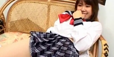 ALL JAPANESE PASS - Ai Kazumi in school uniform sucks cock