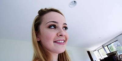 Alluring blonde honey riding on a huge pecker with so much joy