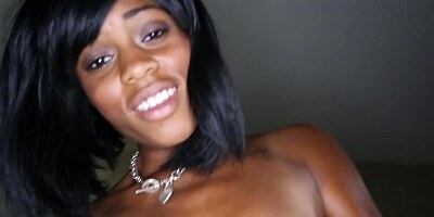 Ebony girl is doing a fine striptease for her man and is fucking him