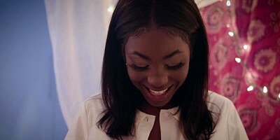 Busty Ebony Babe Fucks Her Stepbro After Revealing Power