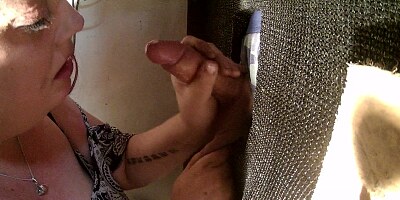 Glory hole blow job