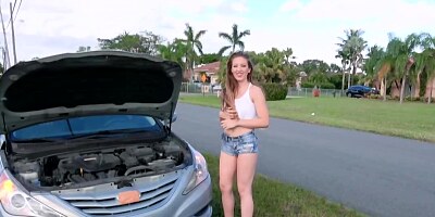 Not only impudent driver helped girl but penetrated her