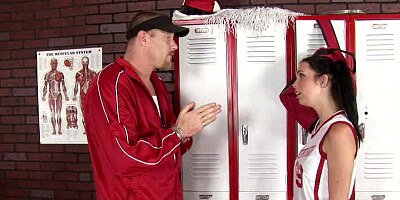 A hot black haired princess is fucked in the locker room