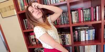 Ingrid Strips Off Her Skirt to Finger Herself On A Chair
