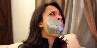 Fragiledesires Duct Tape Gagged in Catsuit Bondage