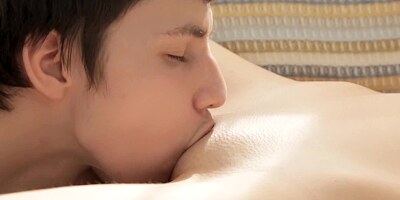 Two kinky people are naked in the bed, making love togehter