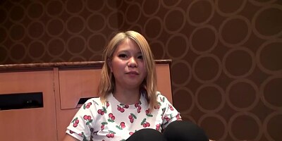 Sweet Asian babe with blonde hair is making a porn video with her best friend