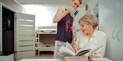 TUTOR4K. Lucky fellow manages to fuck gorgeous lady