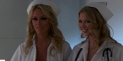 Paige Ashley fucking Johnny Castle in a hospital threesome