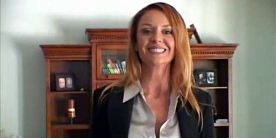 Janet is a professional businesswoman giving a handjob