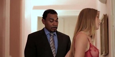 Slim Girl Gets Big Fleshy Black Gift From her Stepfather