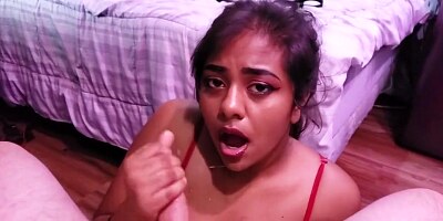 Busty 19 Year Old Deepthroats And Swallows Cum