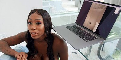 Good black chick Ebony Mystique impaled in the doggy style pose