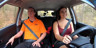 Soffie Lees Driving Lesson Ends Up With A Cock In Her Pussy With Ricky Rascal And Sofia Lee