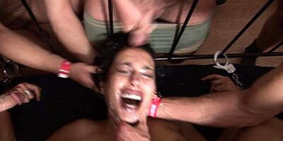 Stunning brunette is enjoying intensive penetration so much