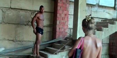 Blonde slut with a natural body enjoys in hot threesome session