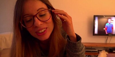 Amateur babe blows a dick and rides it till squirting