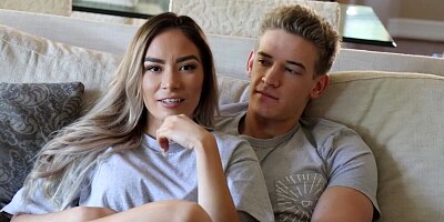 Cute young couple is asked ot show how they usually have sexual intercourse