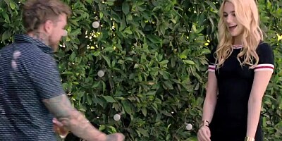 Two randy dykes are joined by a well-hung gentleman for an FFM threesome