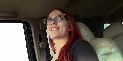Redhead Amateur with Glasses Fucked and Cum Facial
