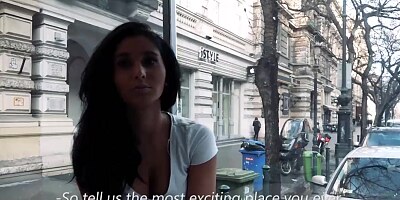 Hot Ria Rodrigez gives an intense blowjob to a stranger