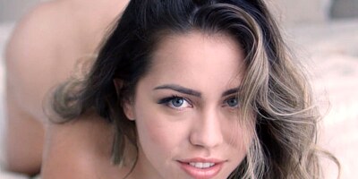 Alluring Latina sweetheart Alina Lopez is rolling on the bed naked