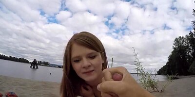 Fucked on the Beach a Good Redhead Bitch