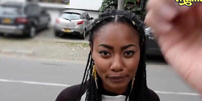 Ghetto chick is picked up on the streets and lured into interracial sex