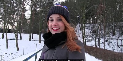 Public Agent Inked Ginger Earns Cash for Fucking