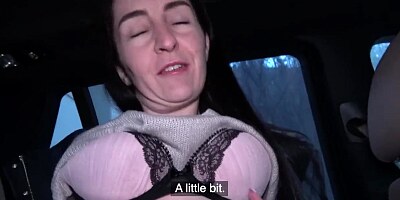 Public Agent Brunette with Nice Natural Tits and Pale Skin