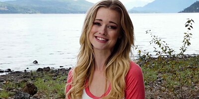 Skinny blonde model Olivia Preston loves posing naked in nature