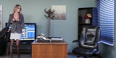 Inked Office Babe gets Pounded at Work