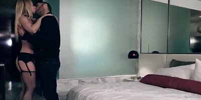 Blonde MILF in sexy lingerie gets viciously banged by the sex-craving fellow