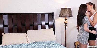 Slow and sensual lovemaking of two lezzy lovers under pool table