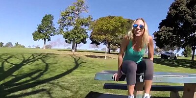 Sexy Blonde Cougar gets Public Facial POV