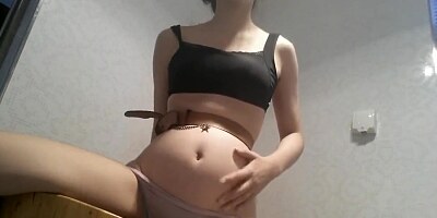 Asian Girl Belly Water Inflation