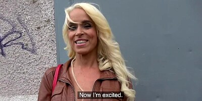 Public Agent Tattooed Busty German Blonde MILF Fucked Hard against a Tree