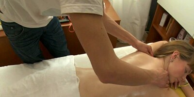 Sensual massage made a Euro teen girl super horny and craving sex