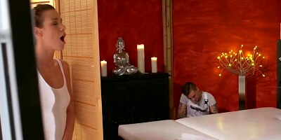 Massage Rooms Young Workman is Seduced by Cock Hungry Alexis Crystal