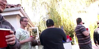 Tori Black in frat house cock fest with her anal girlfriend