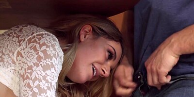 Hottest Stepmom Rachael Cavalli catches Slut under Table