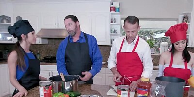 Girlfriends get excited when stepdads cook and want to be fucked