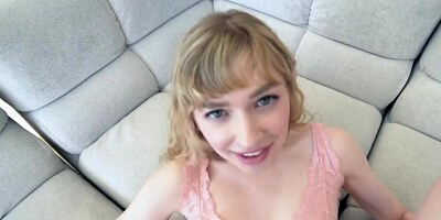 Stressed man impales slender stepdaughter in the living room