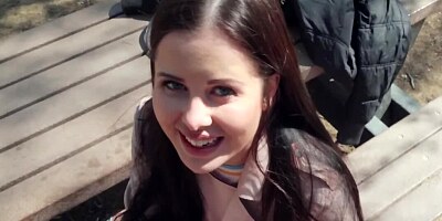 Tricky guy fucks lovely Euro brunette in exchange for cash