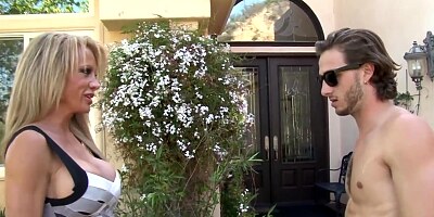Pervy step mom ravishes her sons erect cock