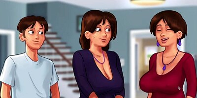 Summertime Saga - My Stepmom and Best Friend have a threesome