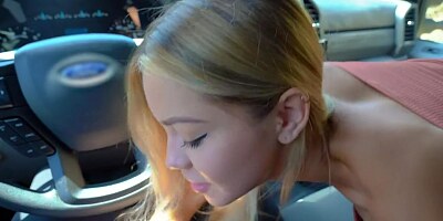 Desperate Teen gives Step Dad Road Head