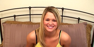 Tall Blonde Teen With A Shaved Pussy Gives Head