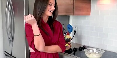 Lovely mom Mandy Flores is taking stepson's dick deep inside her asshole